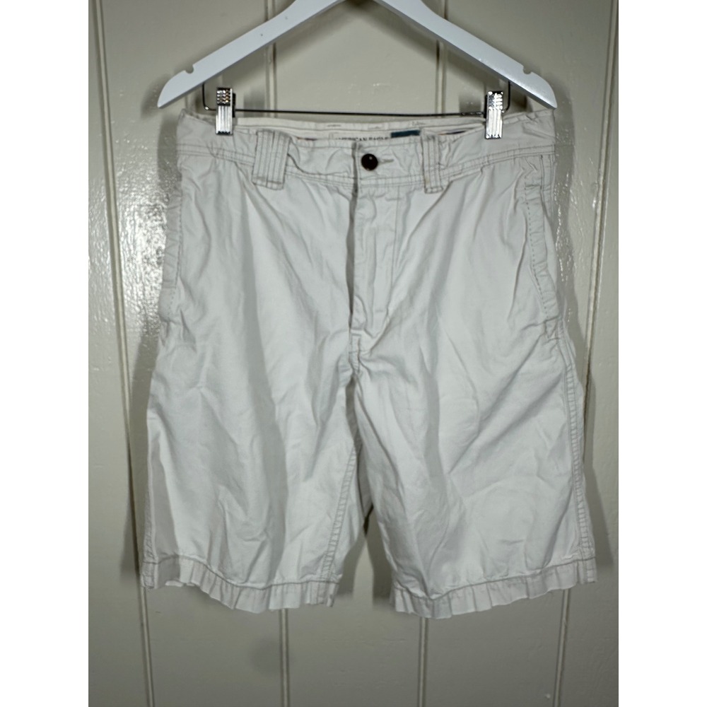 American Eagle Shorts Mens 32 White Longer Length Classic Cotton Cargo 7850